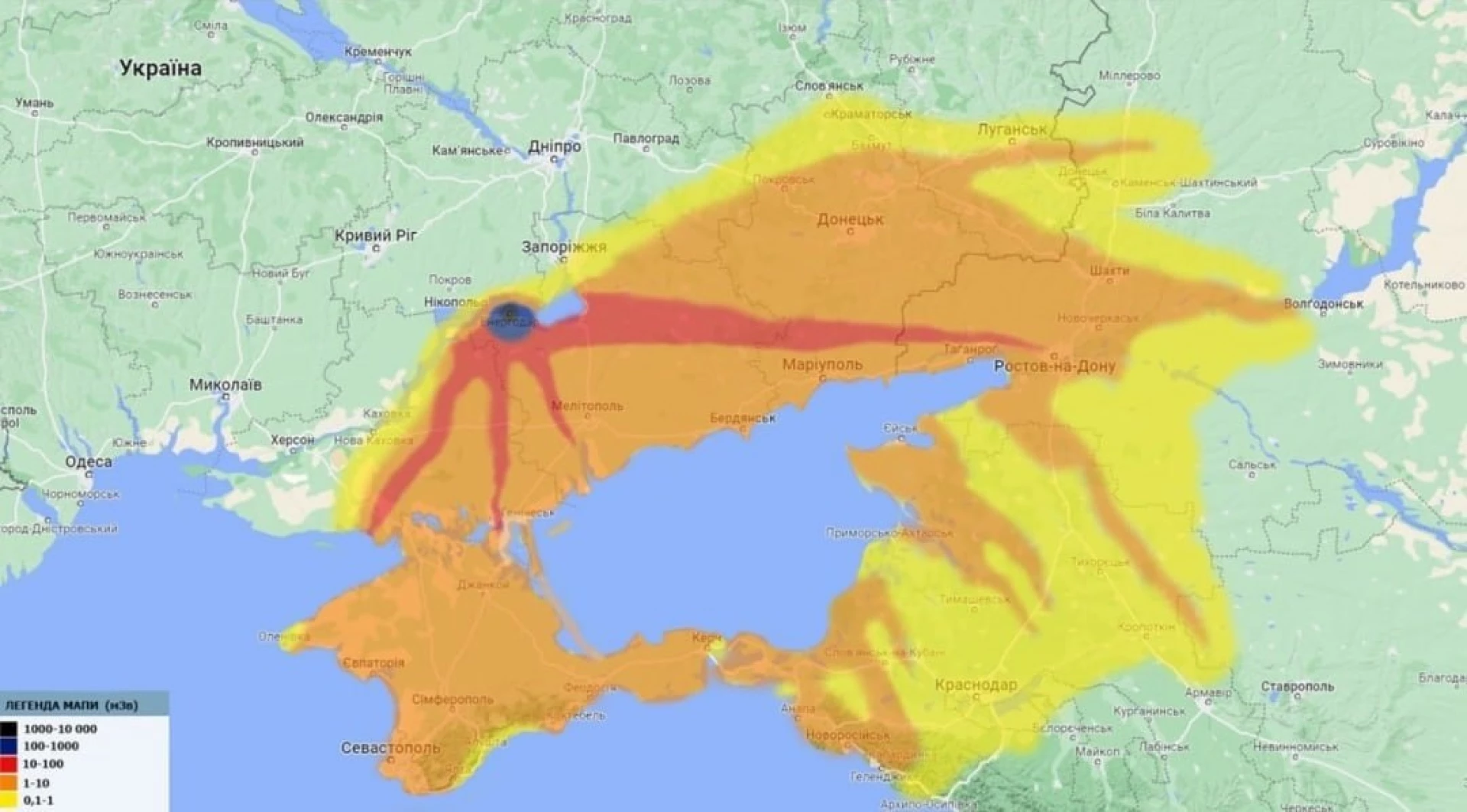 Якщо на АЕС станеться аварія. Спрогнозували, куди вітер понесе радіацію