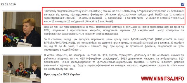 Санстанція підтвердила: від грипу померли 25 вінничан. МОЗ інформує лише про 7 жертв