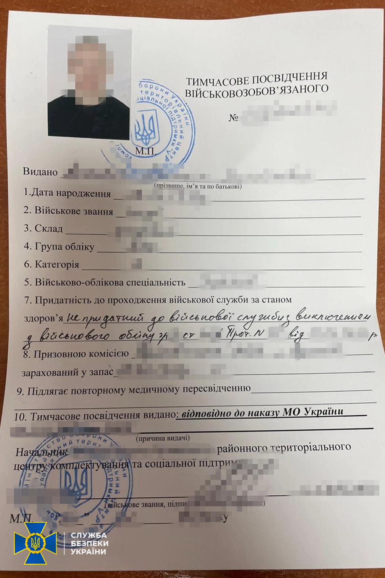 «Списала» пів сотні ухилянтів за 10 млн хабарів: СБУ викрила на Київщині очільницю військової медкомісії та її спільників
