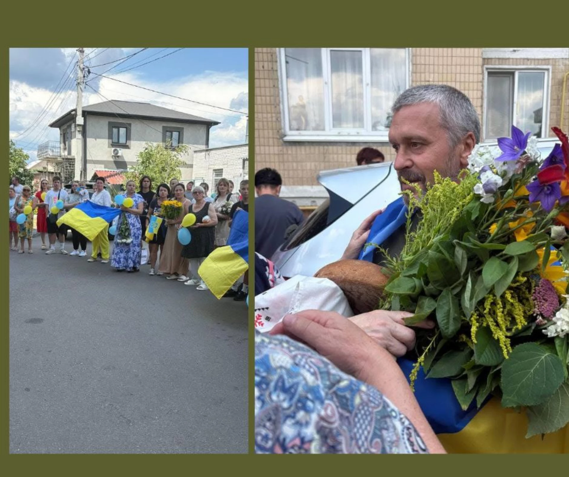 В громаді на Київщині зустріли військового, який повернувся з полону