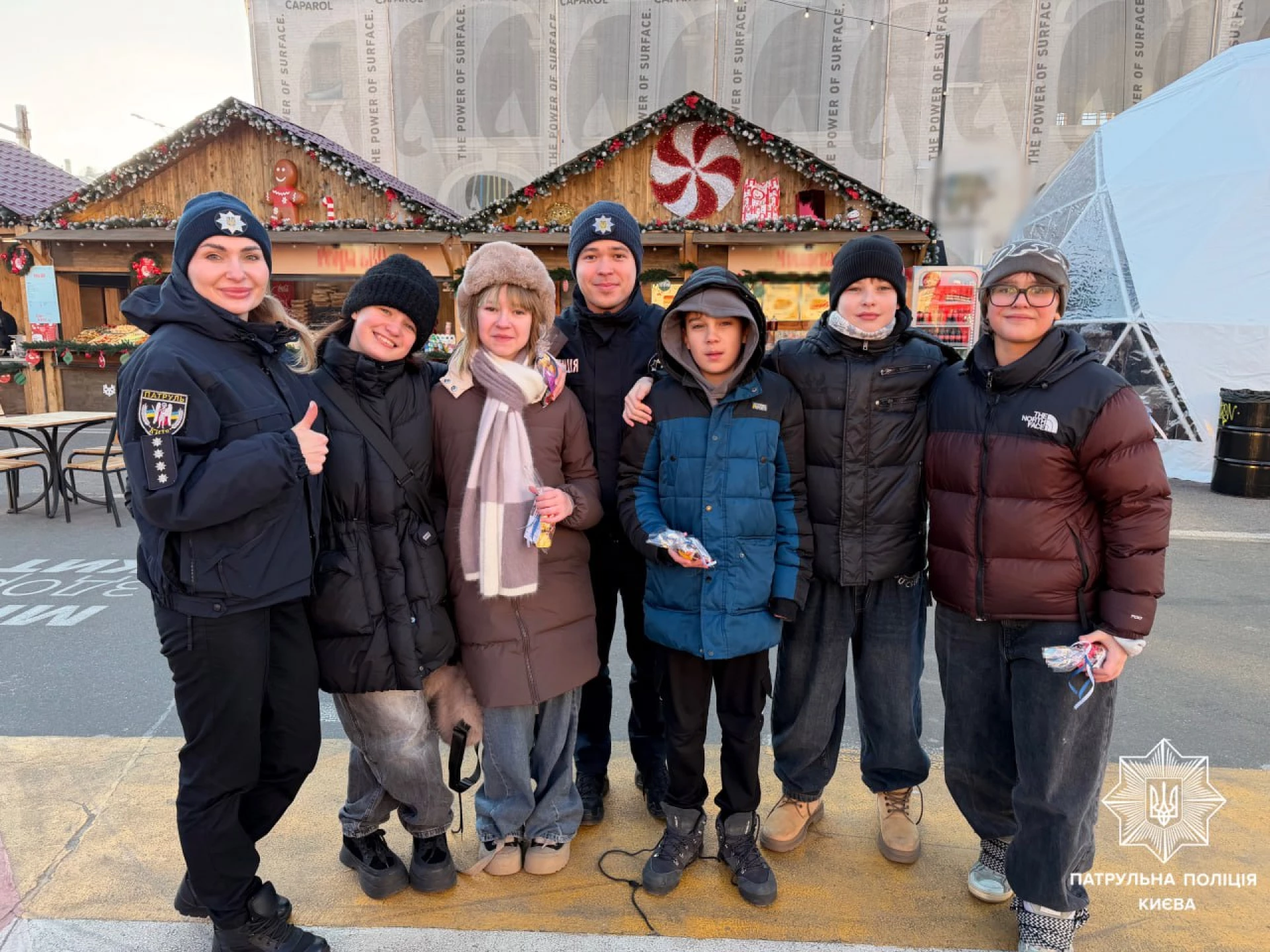 Патрульні привітали киян та гостей міста з Різдвом Христовим