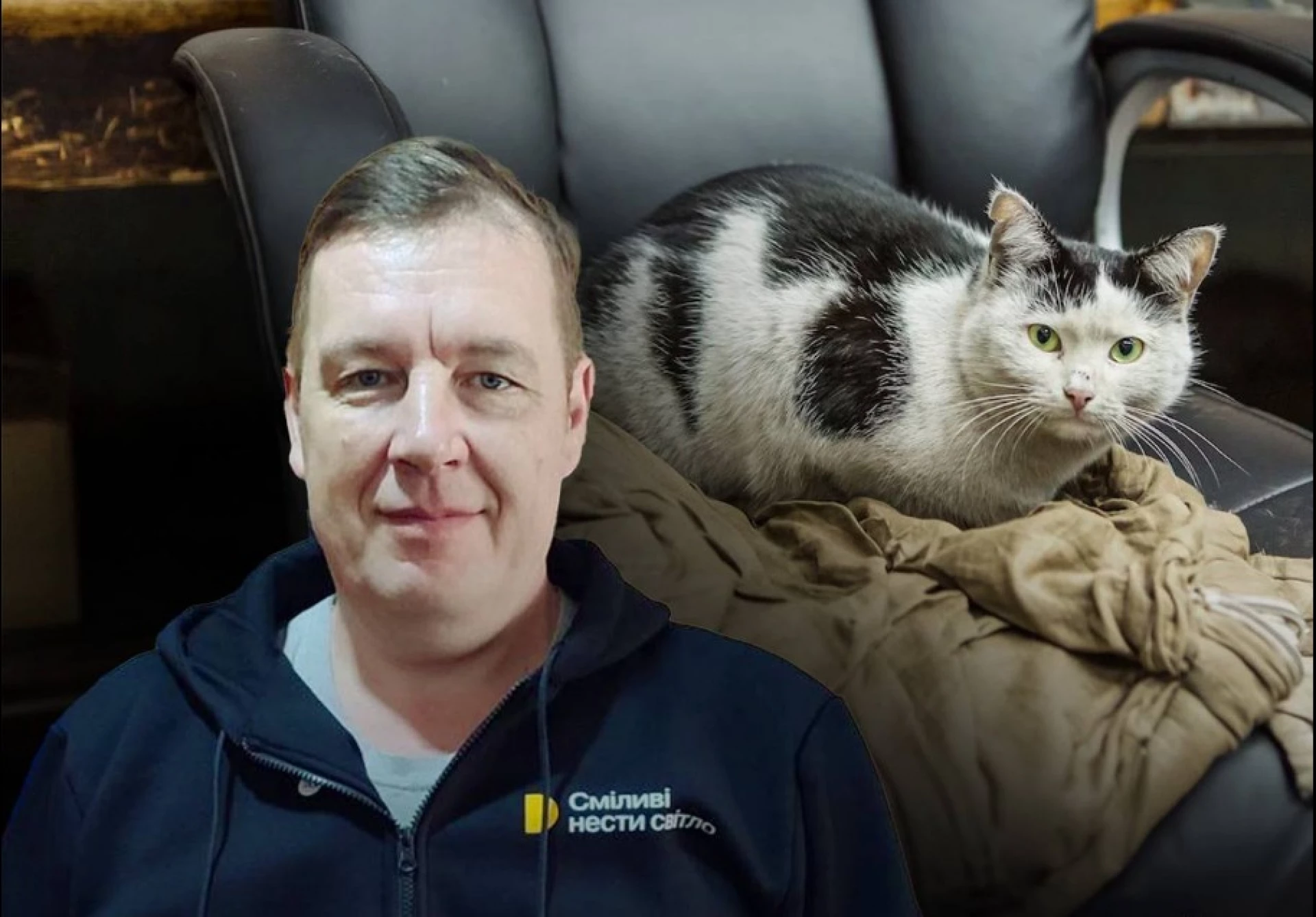 Енергетика, який врятував кішку після обстрілу станції, нагородили грамотою від Кабміну