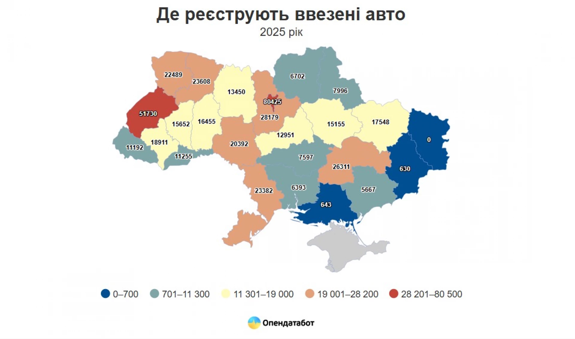 Майже 1300 нових автомобілів ввезли на Черкащину минулого року