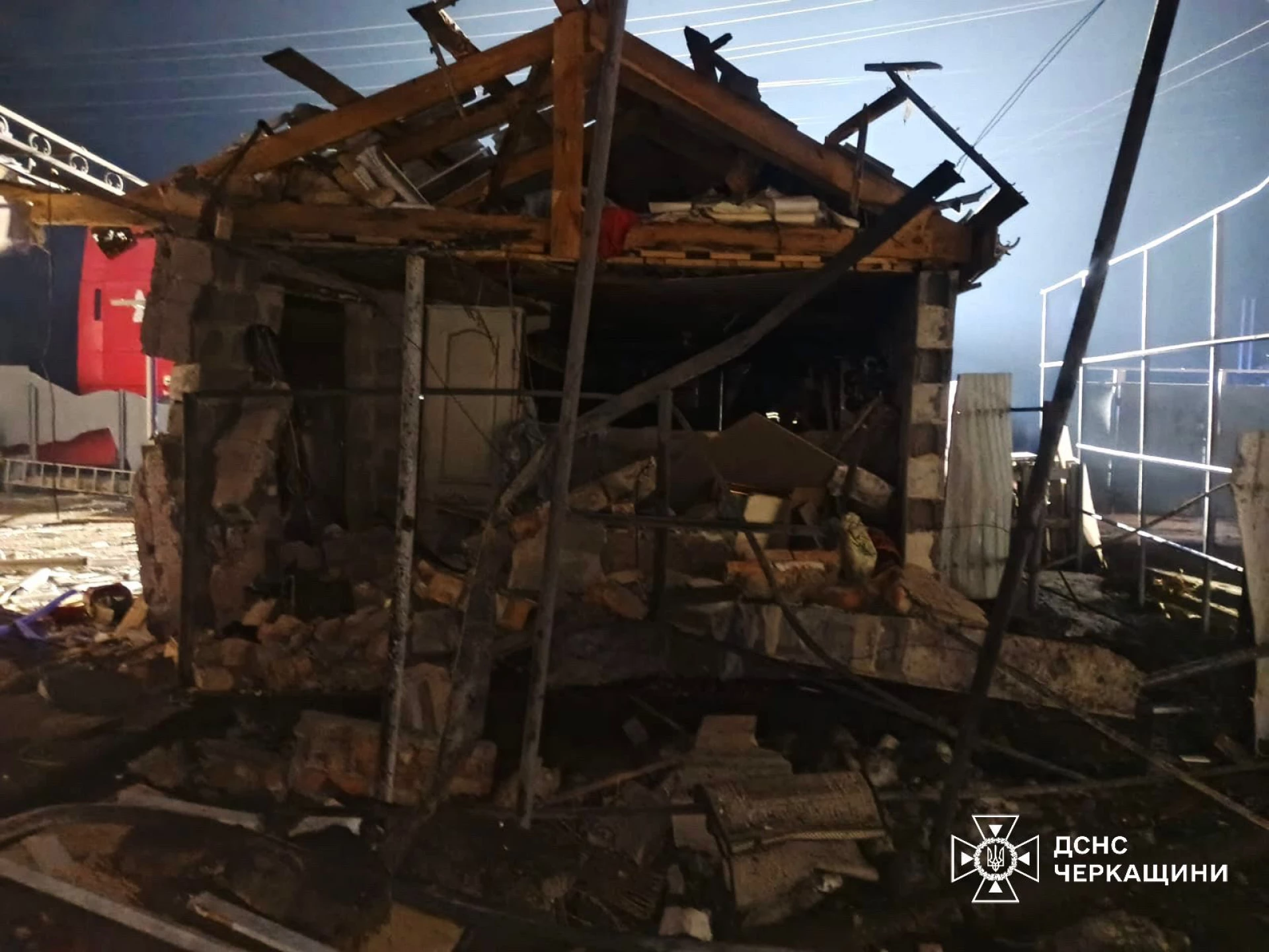 На Черкащині через російську атаку зруйновано будинок, є постраждалі