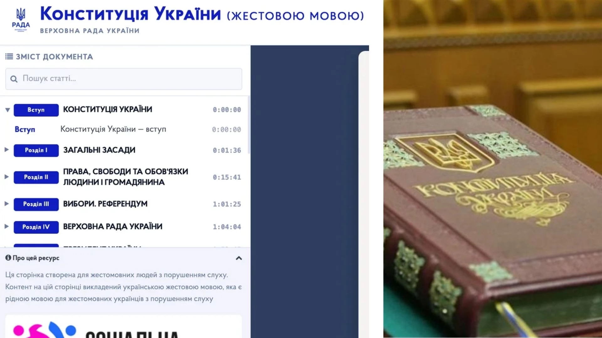 Конституцію України вперше повністю переклали жестовою мовою