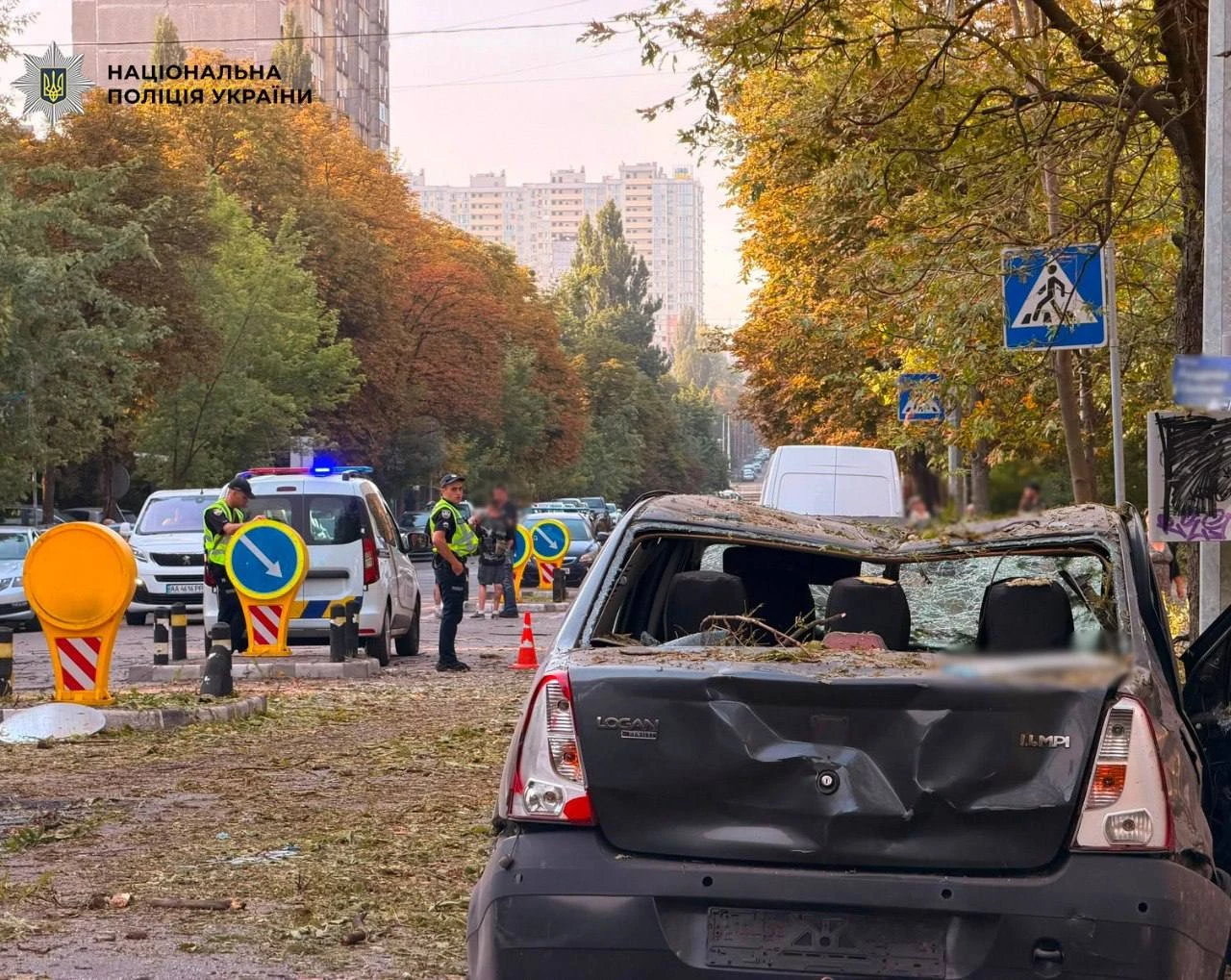 У поліції показали фото наслідків нічної атаки рф на Київ