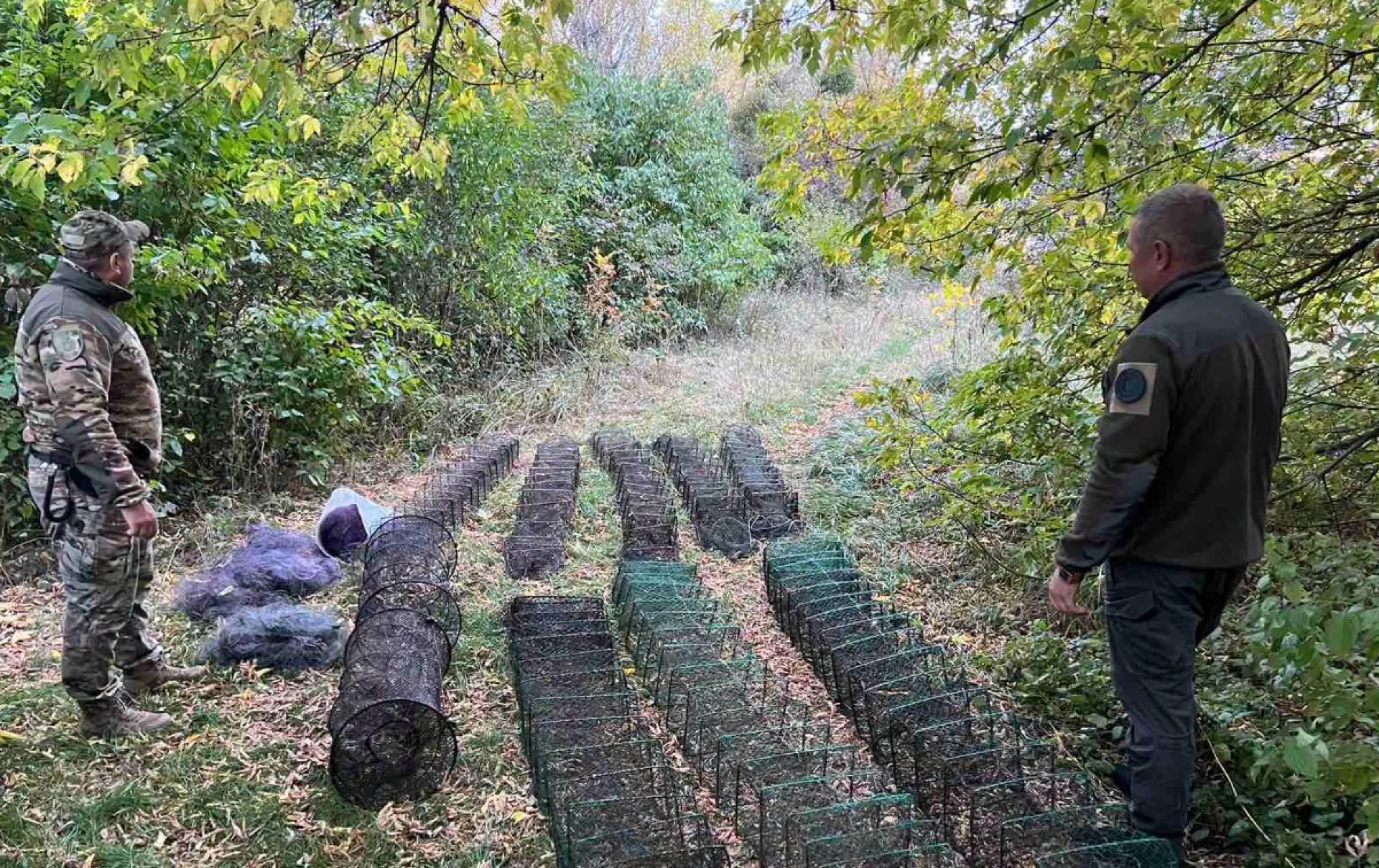 10 раколовок і 10 сіток виявили у річці на Черкащині