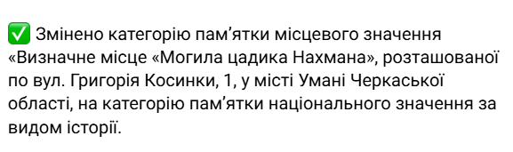 В Умані змінено категорію пам’ятки «Могила цадика Нахмана»