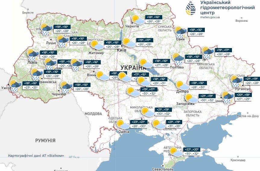 Новий тиждень розпочнеться зі пеки, можливі грози