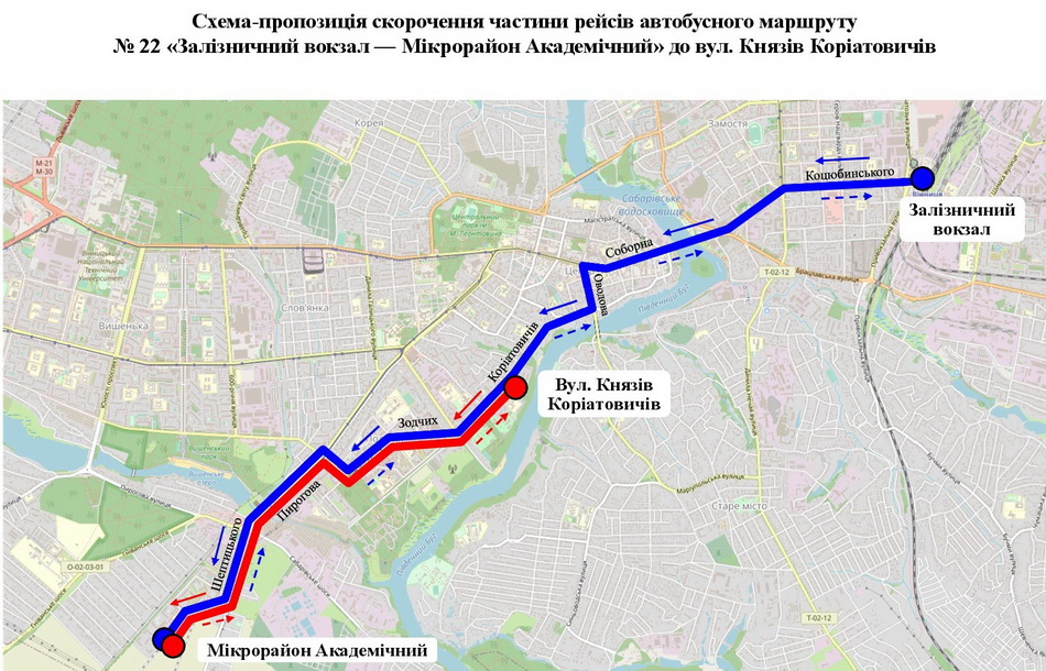 У Вінниці автобуси №21 та №22 змінюють графік та маршрут