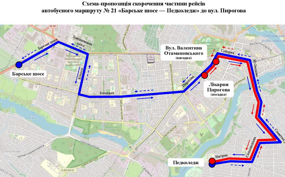 У Вінниці автобуси №21 та №22 змінюють графік та маршрут - фото 2