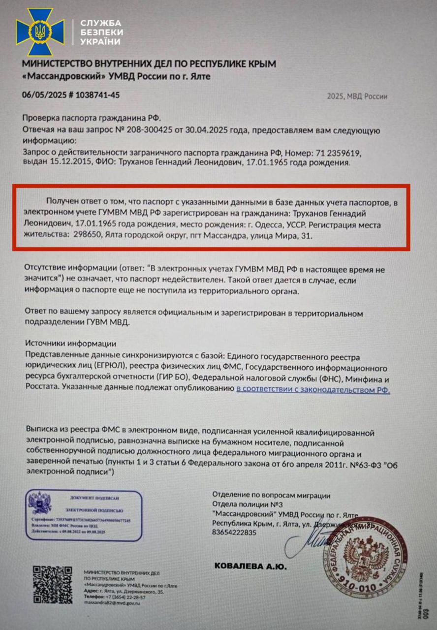 СБУ підтвердила, що мер Одеси Труханов має паспорт Російської Федерації - фото 3