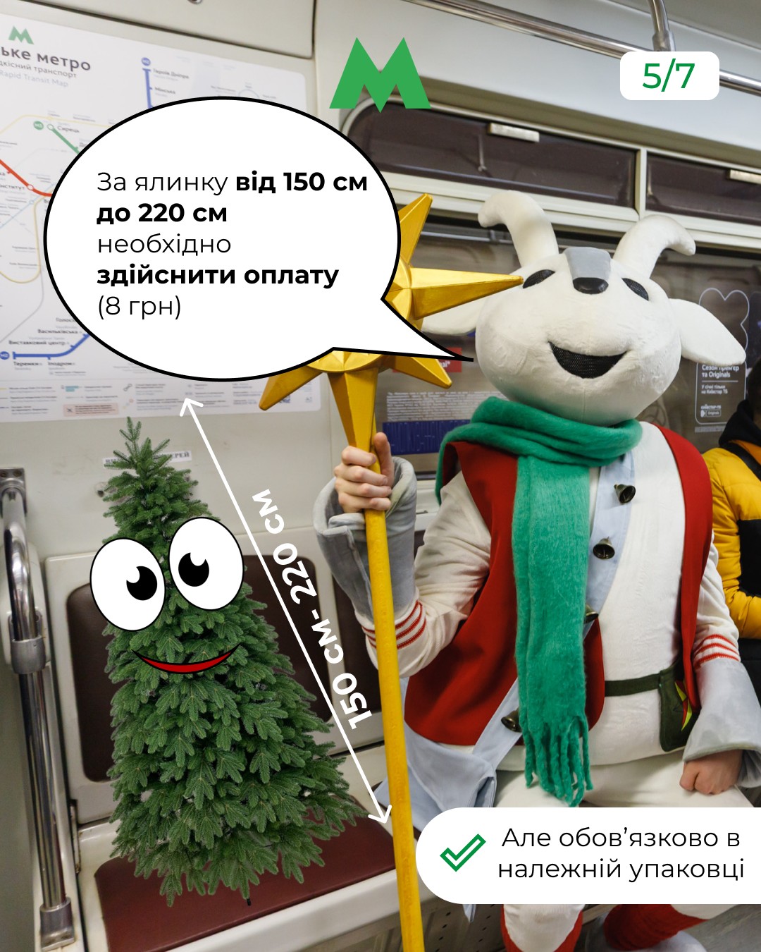 Як безпечно перевезти новорічну ялинку у київському метро: поради - фото 4