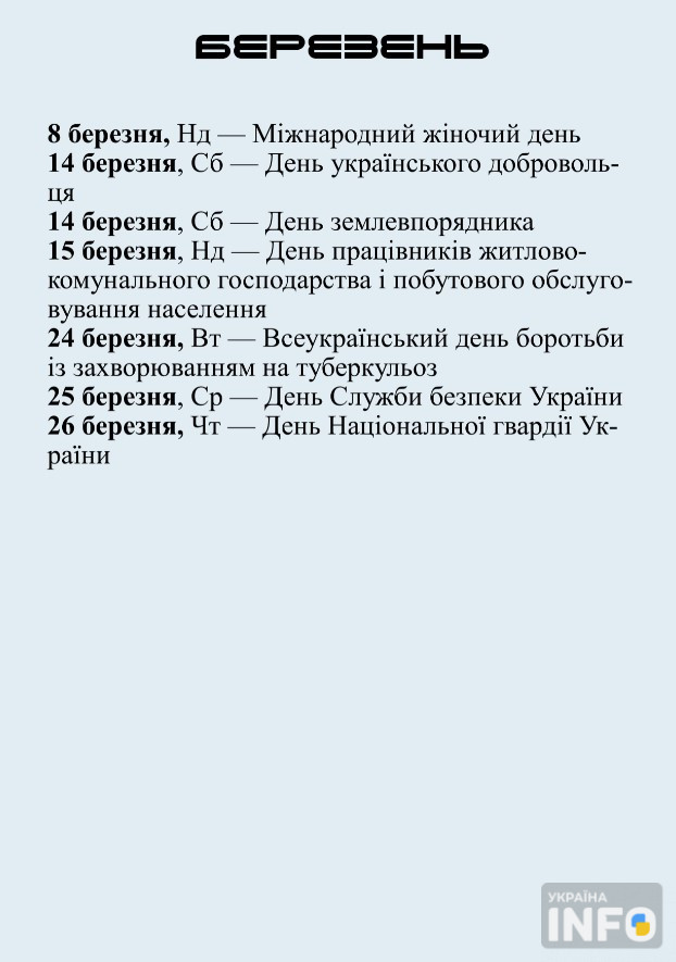 Календар свят 2026: державні та професійні свята в Україні - фото 3