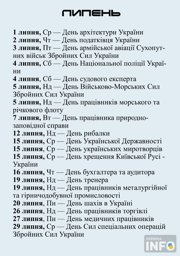 Календар свят 2026: державні та професійні свята в Україні - фото 7