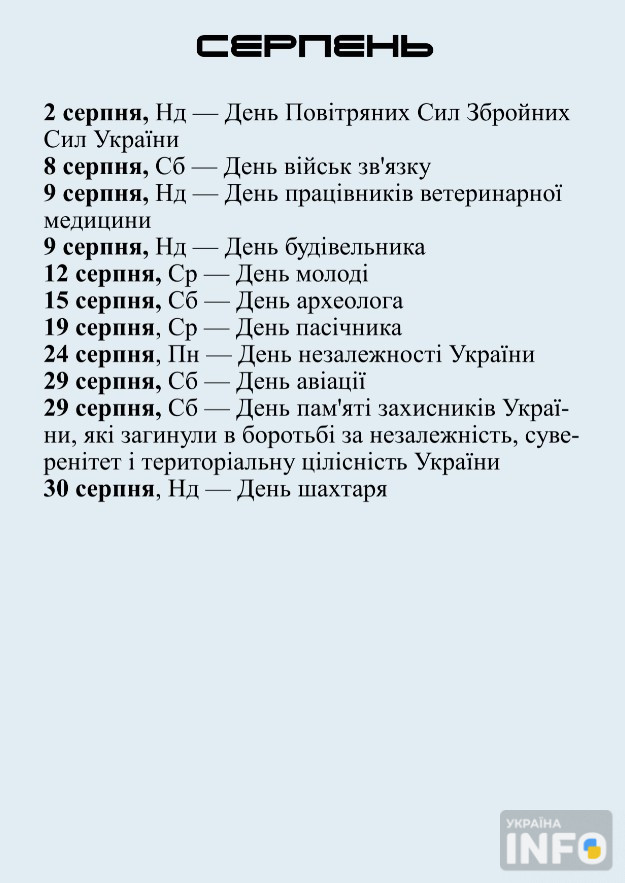 Календар свят 2026: державні та професійні свята в Україні - фото 8