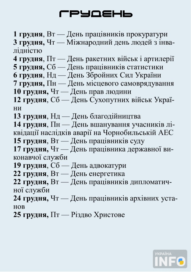 Календар свят 2026: державні та професійні свята в Україні - фото 12
