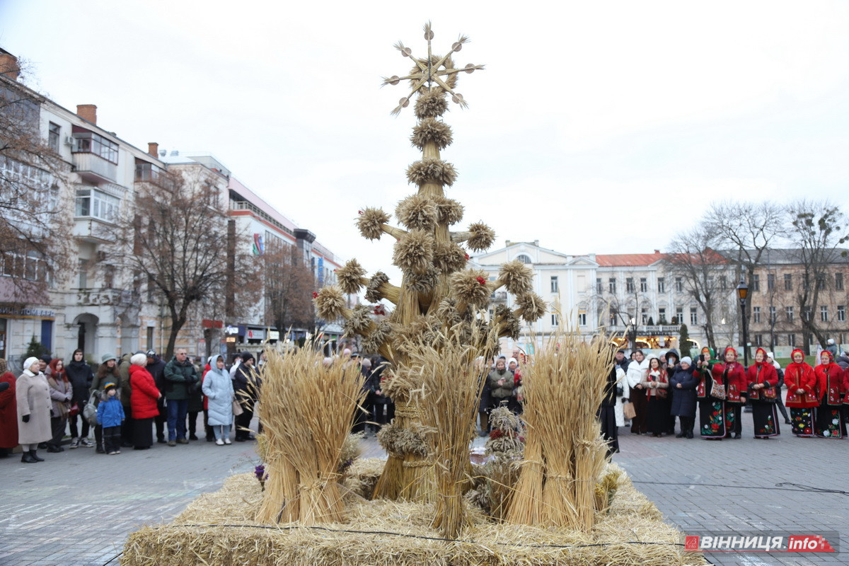 У центрі Вінниці встановили різдвяний оберіг «Дідух Єднання» - фото 9