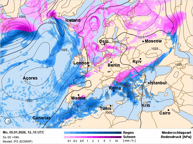У понеділок в Україні прогнозують сніг та дощ