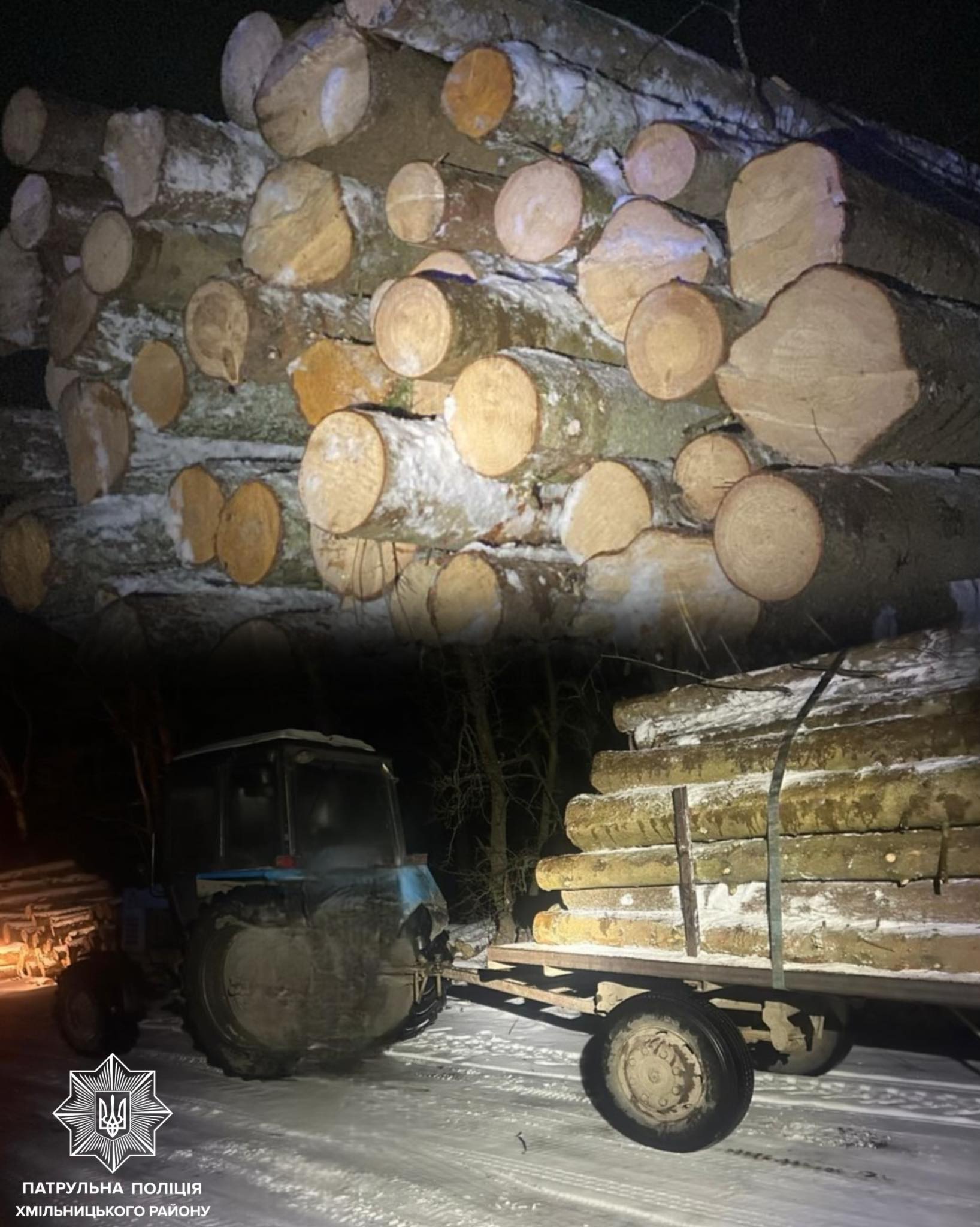На Вінниччині зупинили тракториста з причепом дров без дозвільних документів