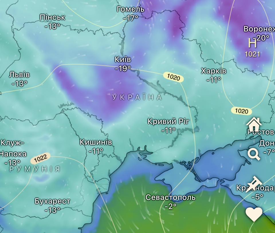 На Черкащині прогнозують 21 градус морозу