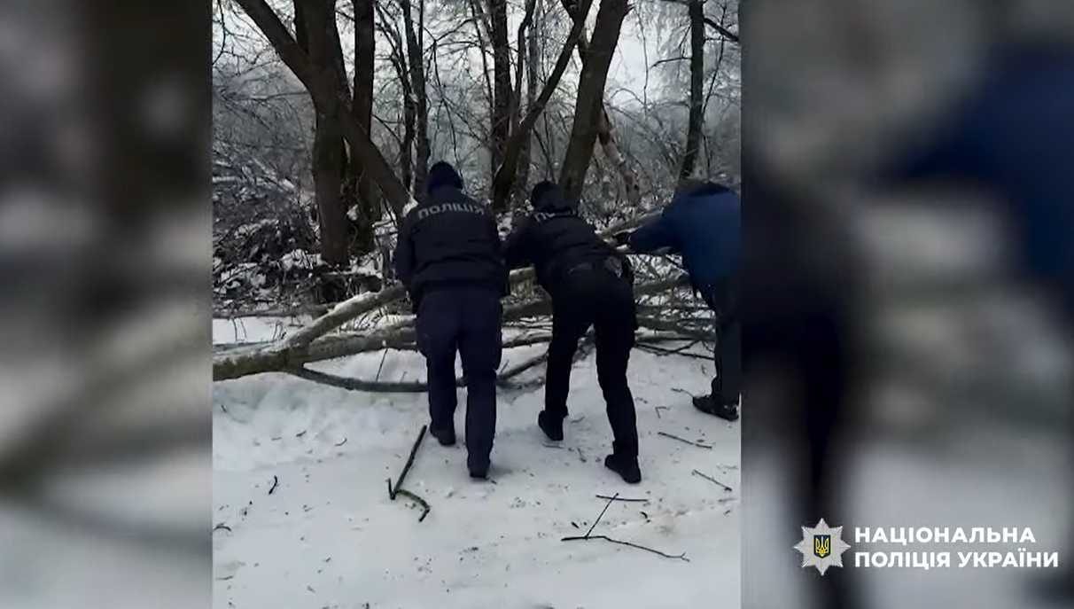 Тягнули авто і дерева: поліцейські допомагали водіям під час негоди на Вінниччині - фото 3