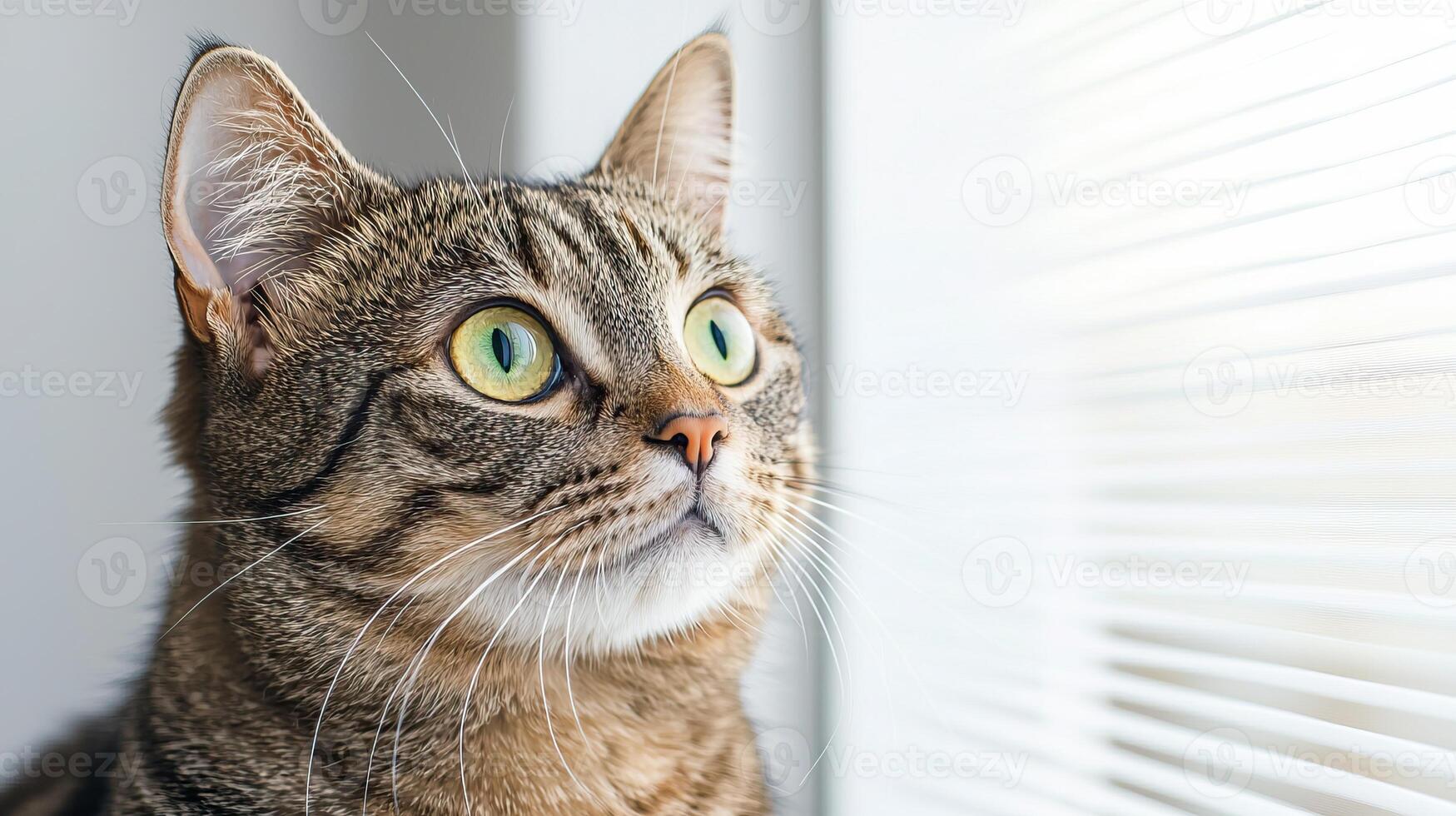 cat looking out the window