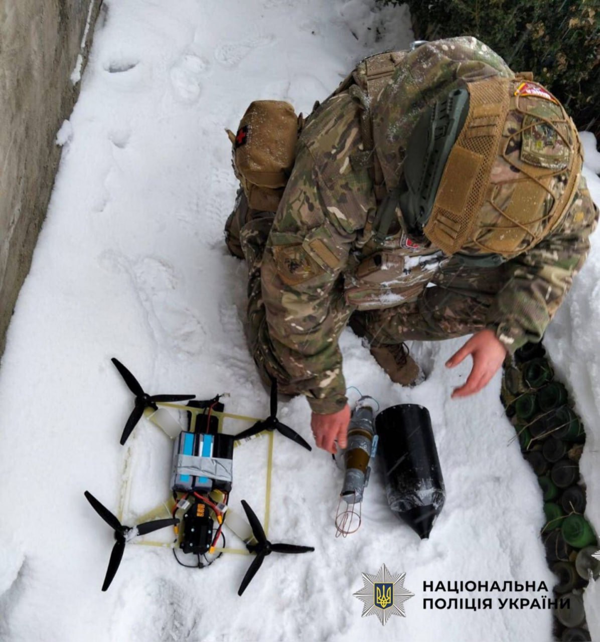 Вибухотехніки поліції Київщини знешкодили бойову частину ворожого БпЛА