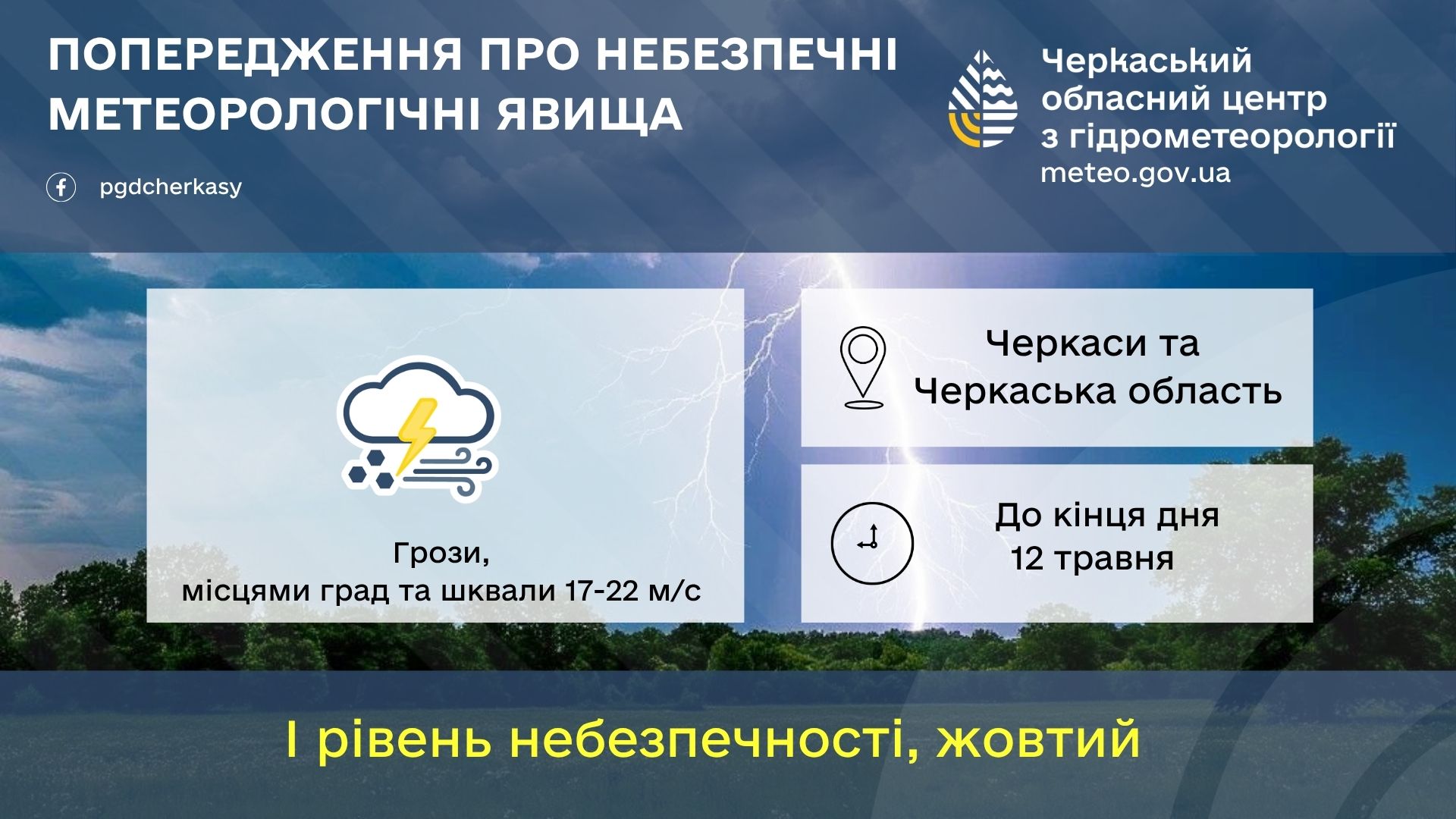 Синоптики попередили про грози з градом на Черкащині