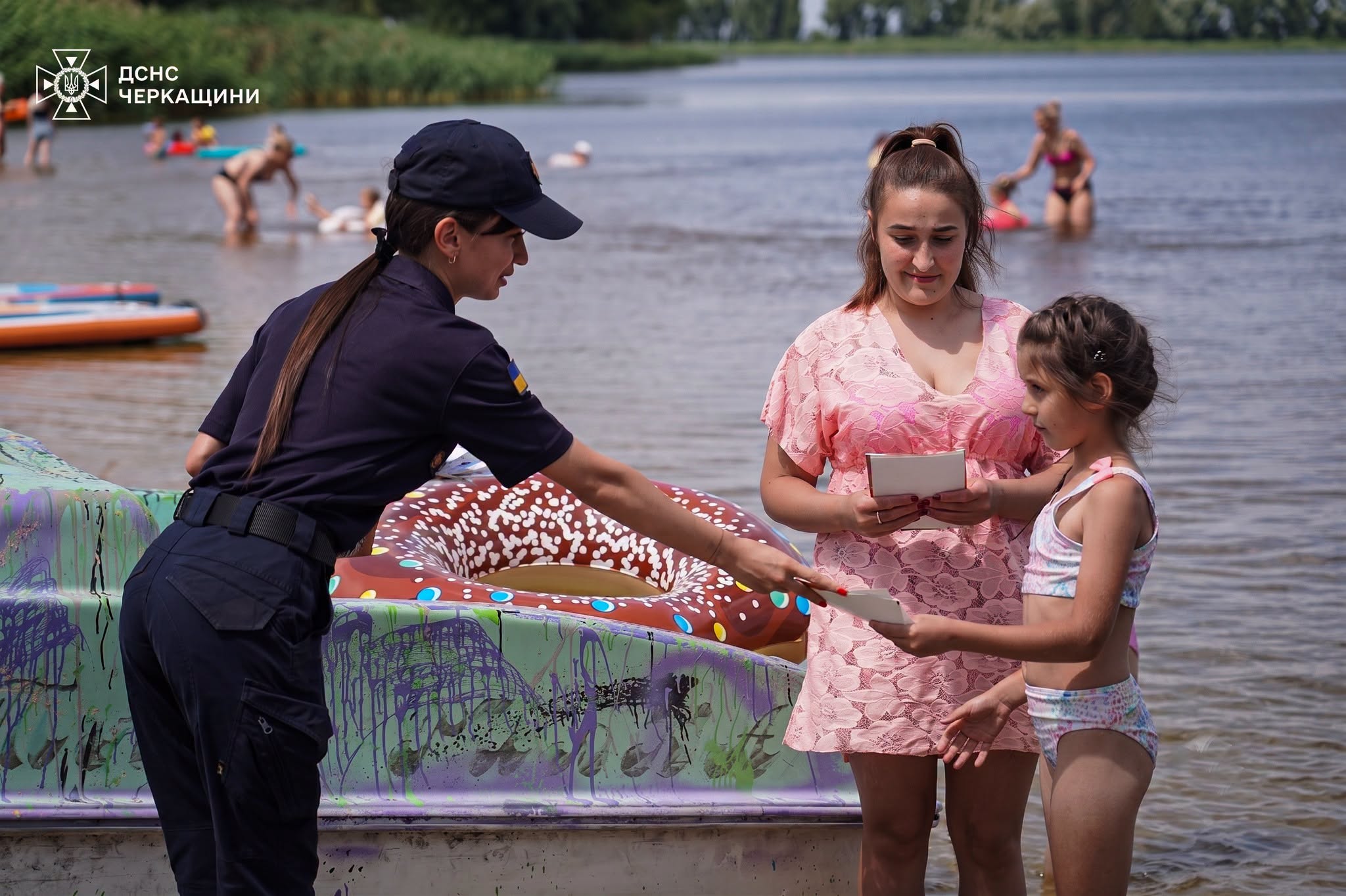 На одному з пляжів Черкас провели навчання з порятунку людей на воді
