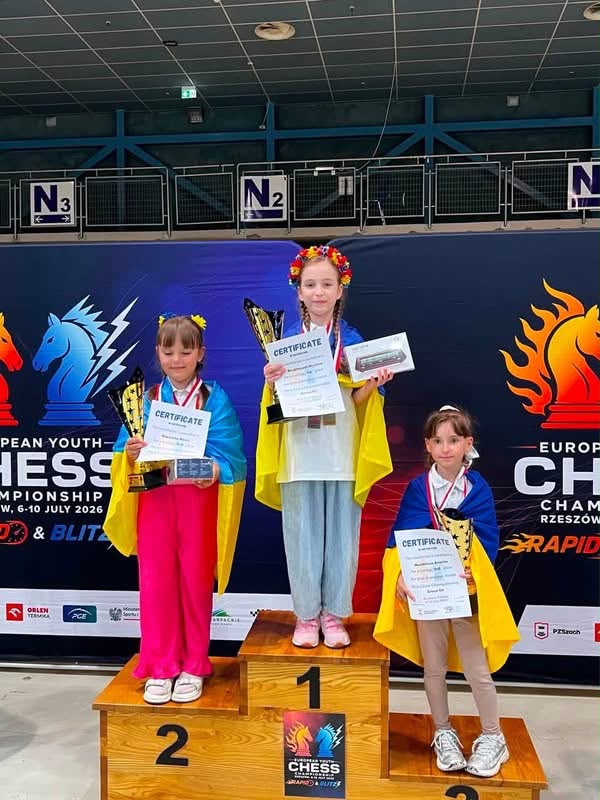 Юні шахістки з Київщини здобули золото та два срібла на чемпіонаті Європи