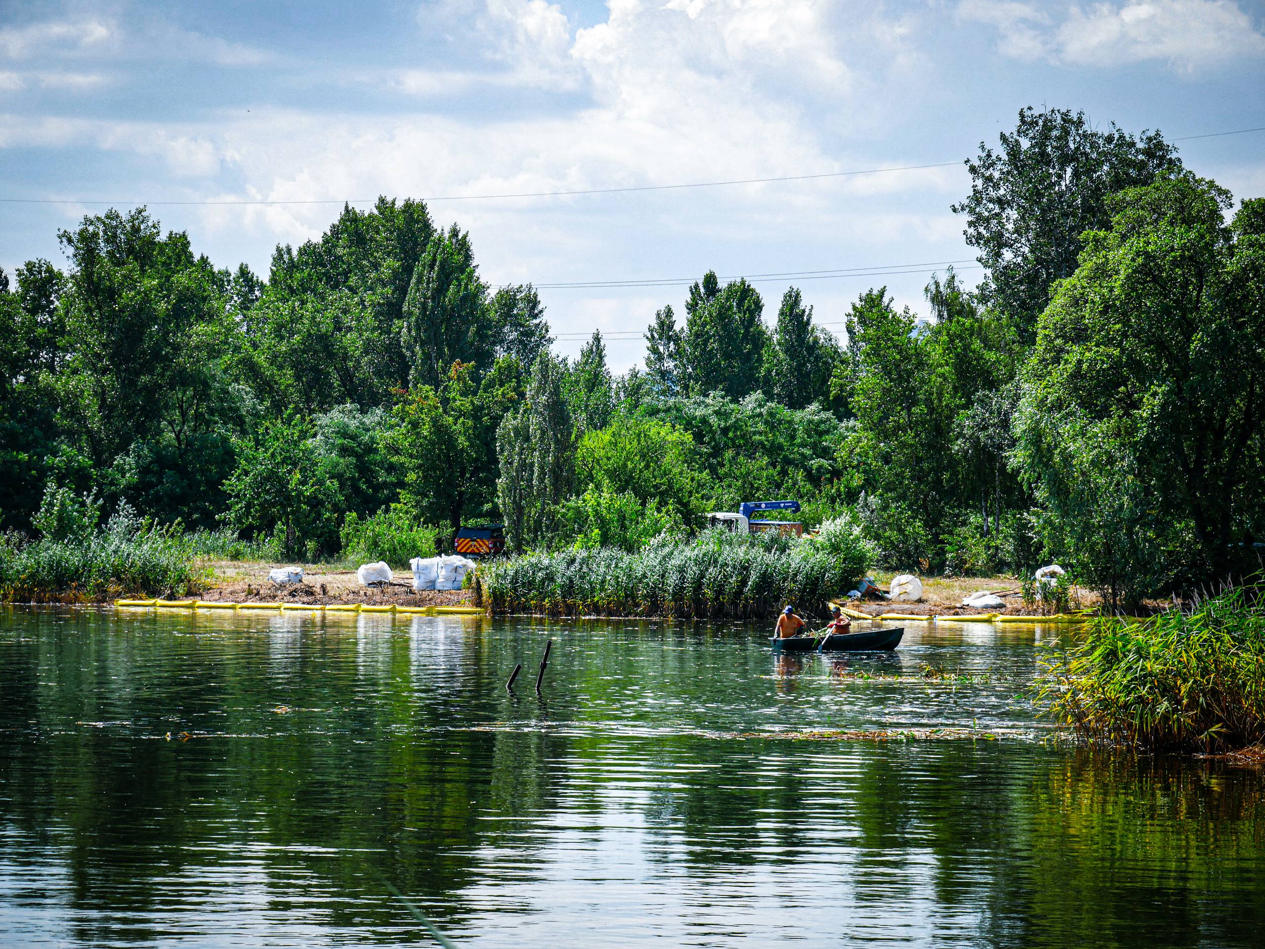 Кирилівське озеро в Києві продовжують очищати після російської атаки: вже використали понад 500 кг сорбенту - фото 6