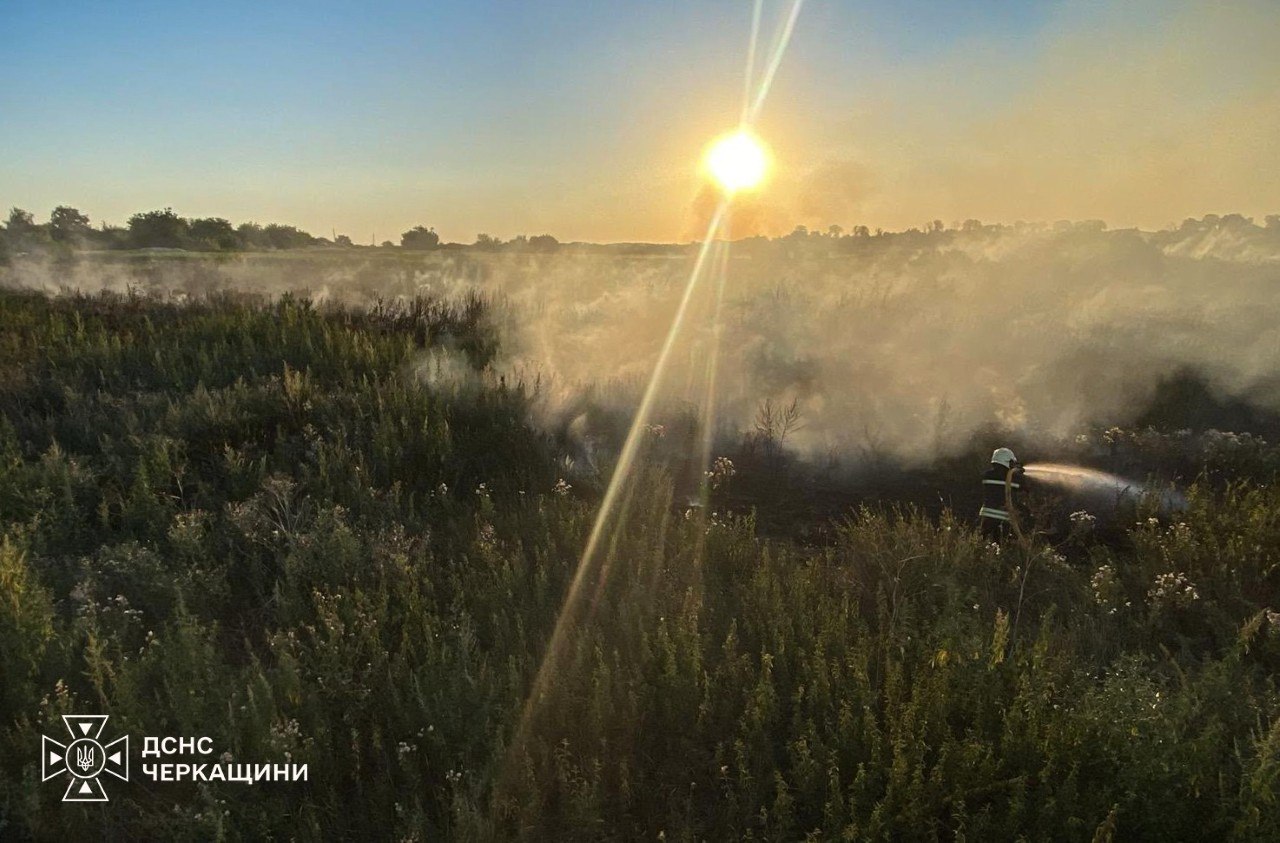 На Черкащині вогонь з трави перекинувся на будівлі