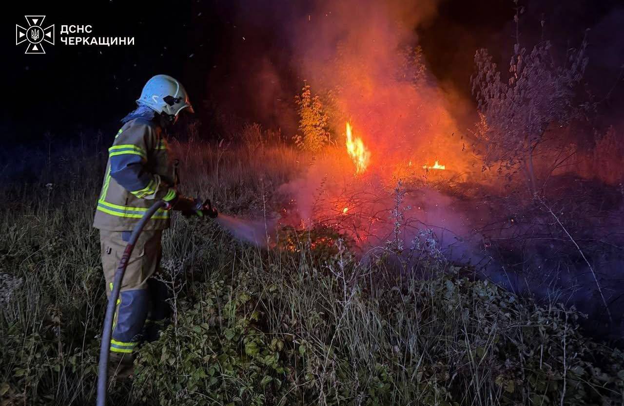 За добу в Черкаській області вигоріло понад 12 гектарів сухої трави - фото 2